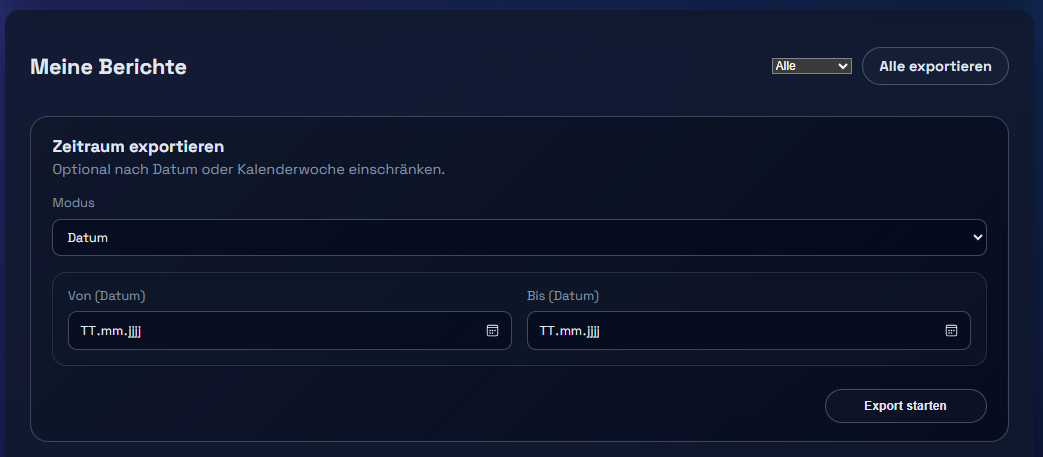 Berichte exportieren